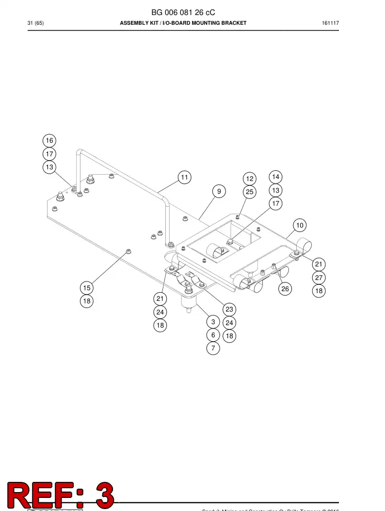 55068194a 550 681 94a Damper - Sandvik Technical Drawing