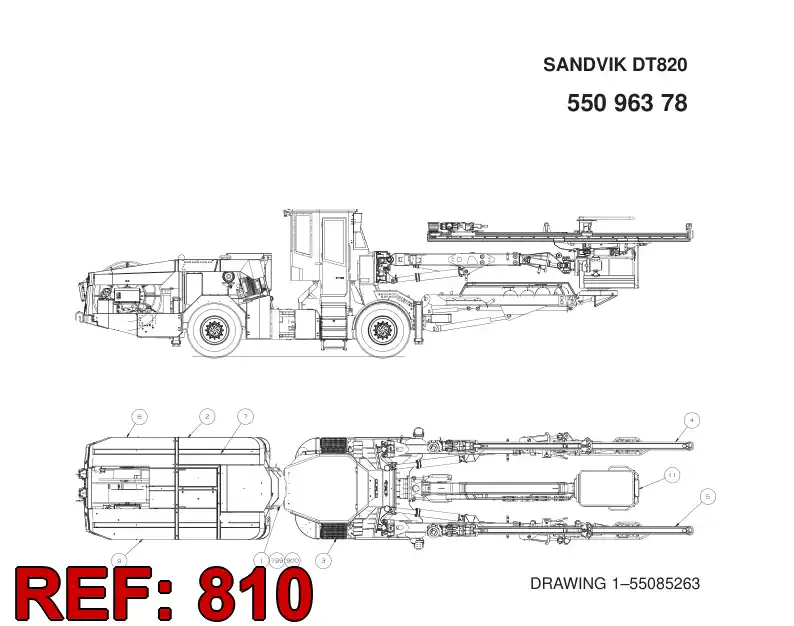 55068284 550 682 84 HOSING, BOOM - Sandvik Technical Drawing