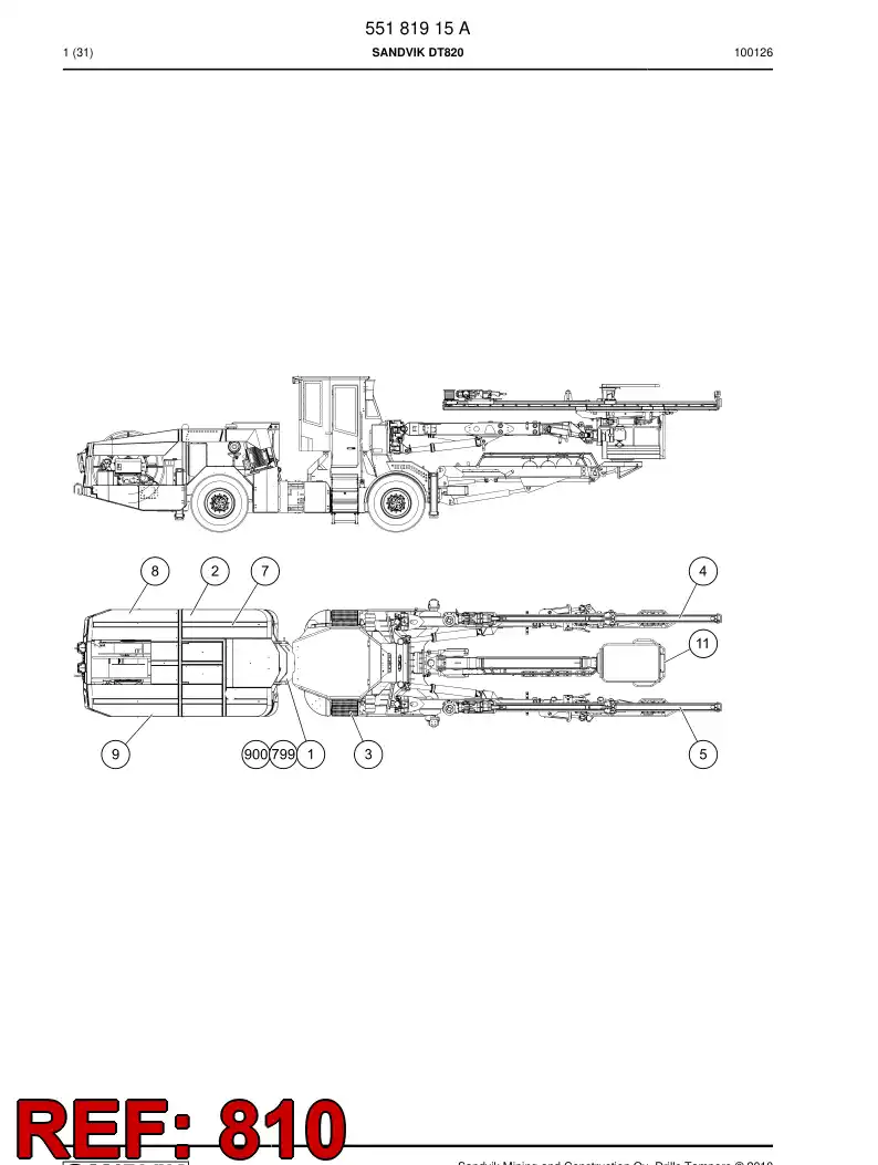 55068284a 550 682 84a Hosing - Sandvik Technical Drawing