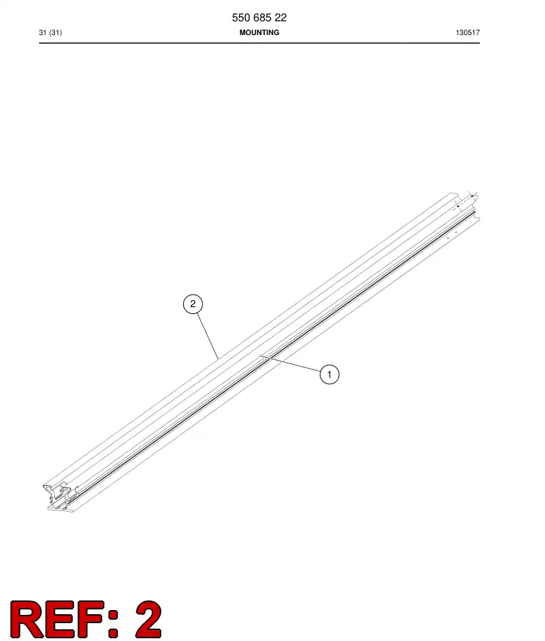 55068524b 550 685 24b Strip, Guide - Sandvik Technical Drawing