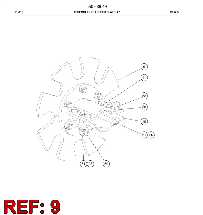 55068625a 550 686 25a Plate - Sandvik Technical Drawing