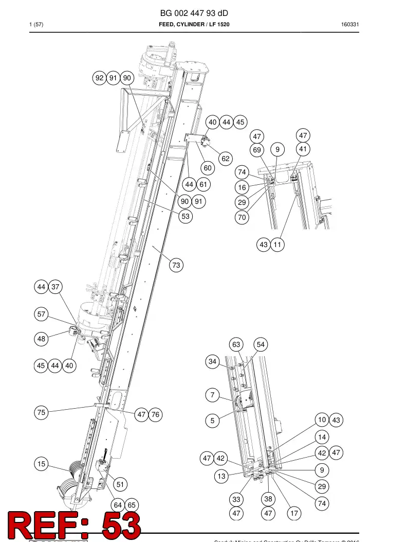 55068734 550 687 34 Supporting block - Sandvik Technical Drawing