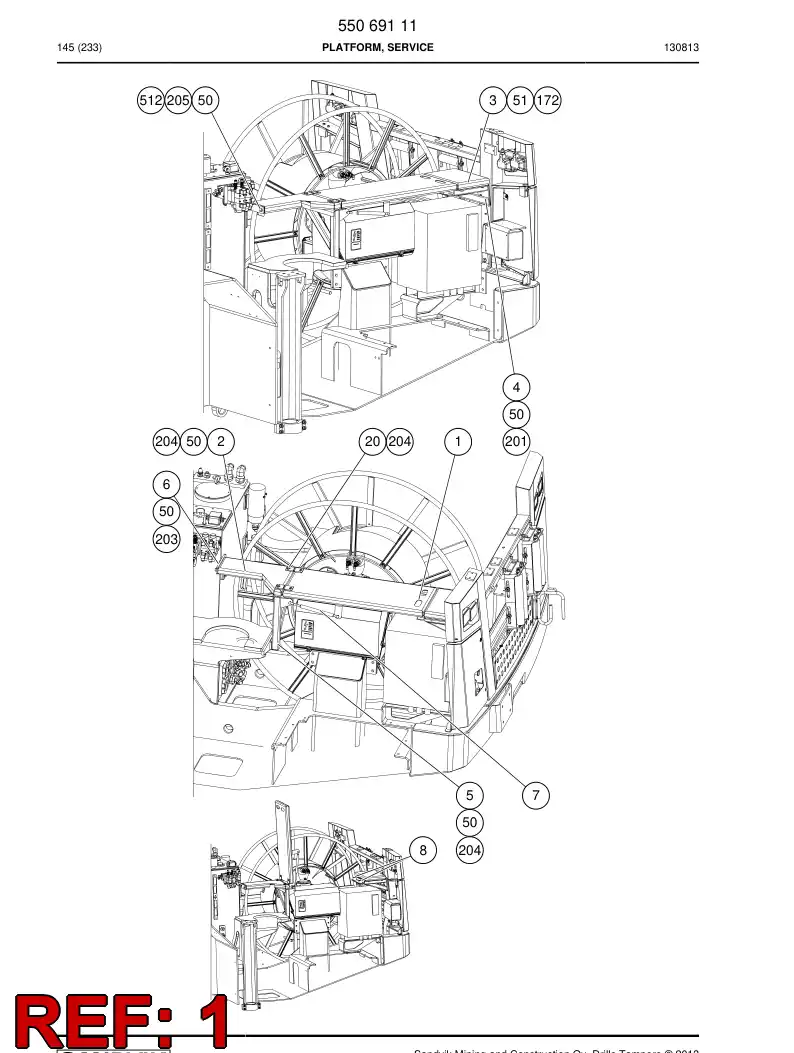 55068756 550 687 56 Platform, Service - Sandvik Technical Drawing