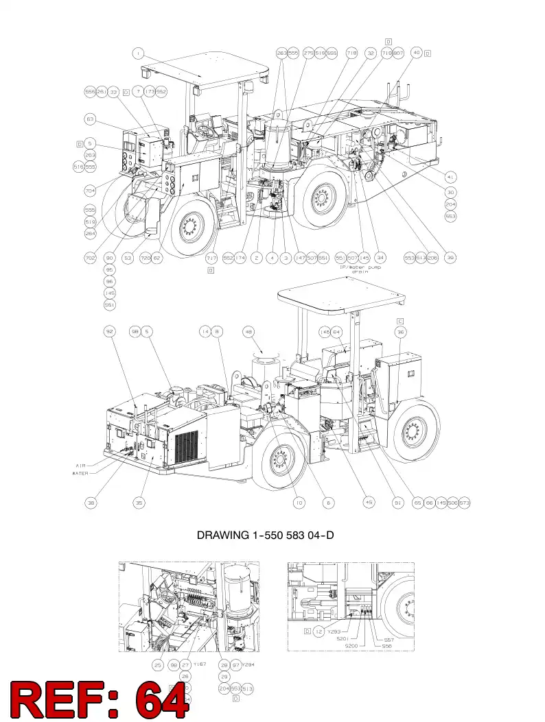 55068928 550 689 28 Supporting block assembly - Sandvik Technical Drawing