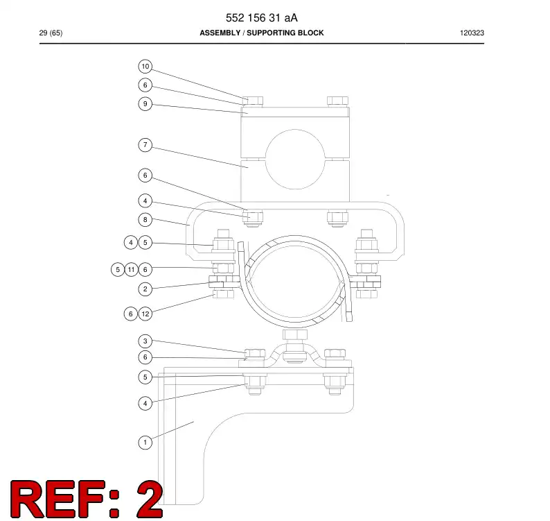 55068937a 550 689 37a Support, Hose - Sandvik Technical Drawing