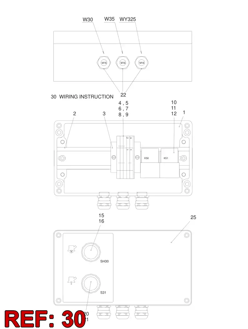 55068944 550 689 44 WIRING INSTRUCTION - Sandvik Technical Drawing