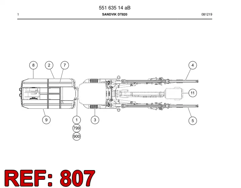 55068964e 550 689 64e Lubrication diagram - Sandvik Technical Drawing