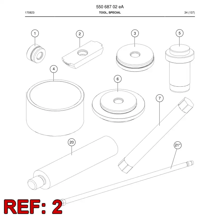 55069076a 550 690 76a Punch - Sandvik Technical Drawing