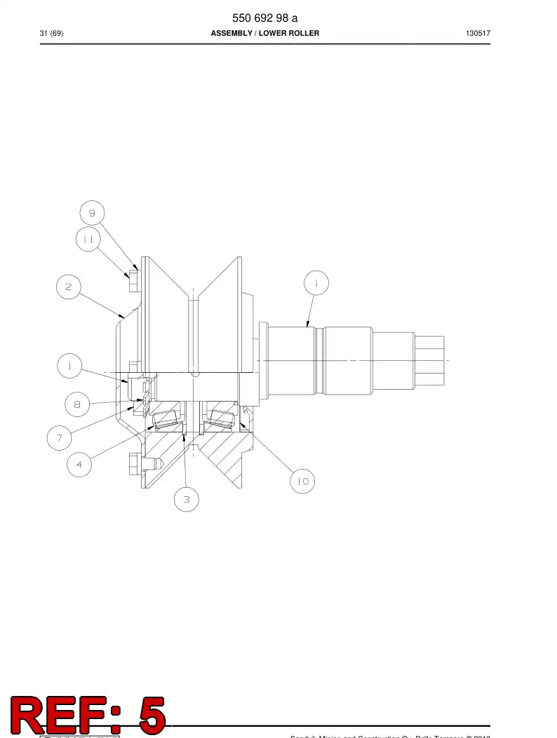 55069130a 550 691 30a Roller - Sandvik Technical Drawing