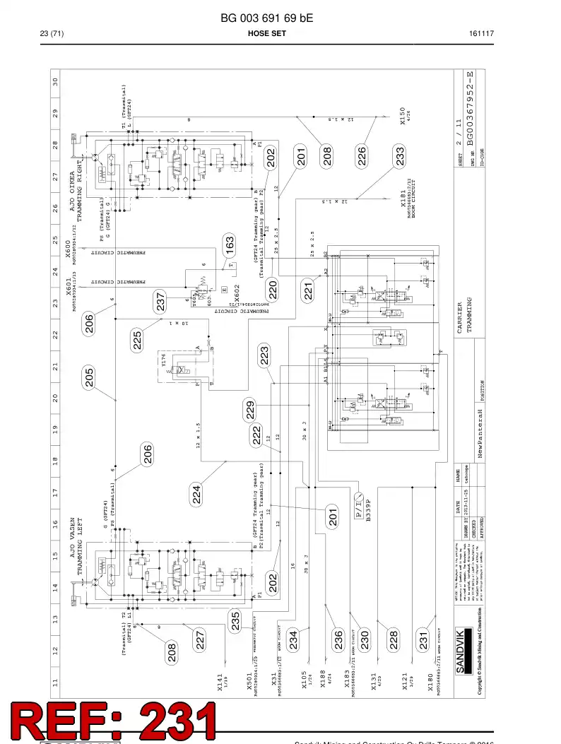 55069196b 550 691 96b Pipe - Sandvik Technical Drawing