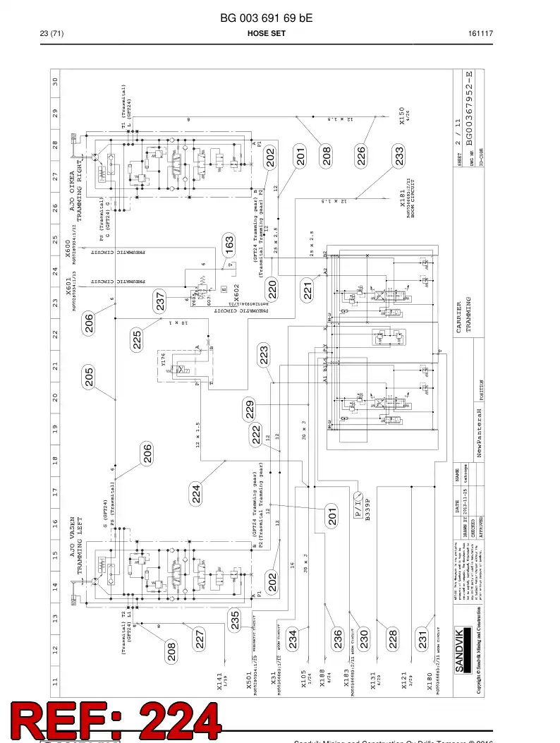 55069200e 550 692 00e Pipe - Sandvik Technical Drawing