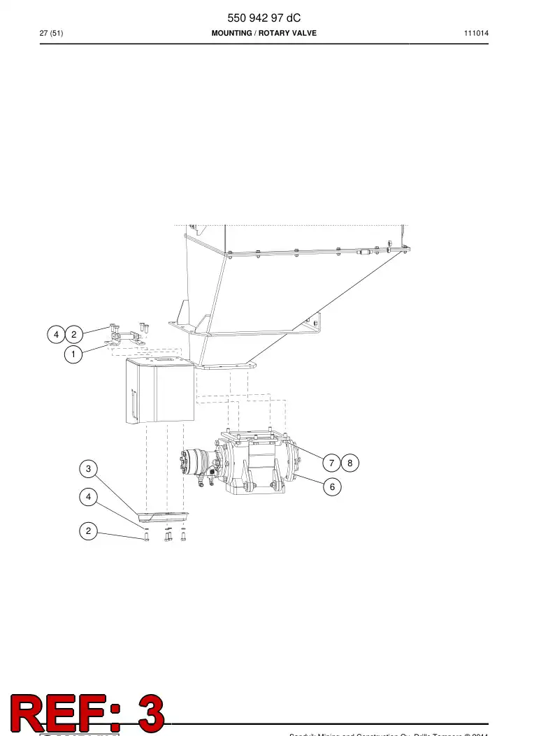 55069265 550 692 65 Base plate - Sandvik Technical Drawing