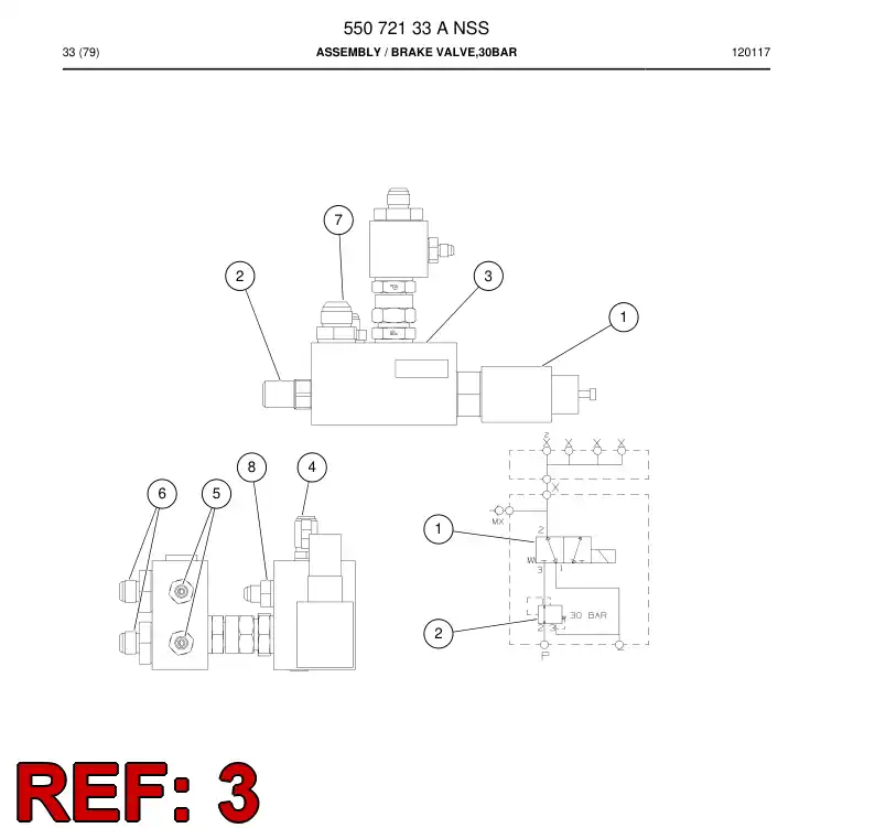 55069332a 550 693 32a Valve, Brake - Sandvik Technical Drawing