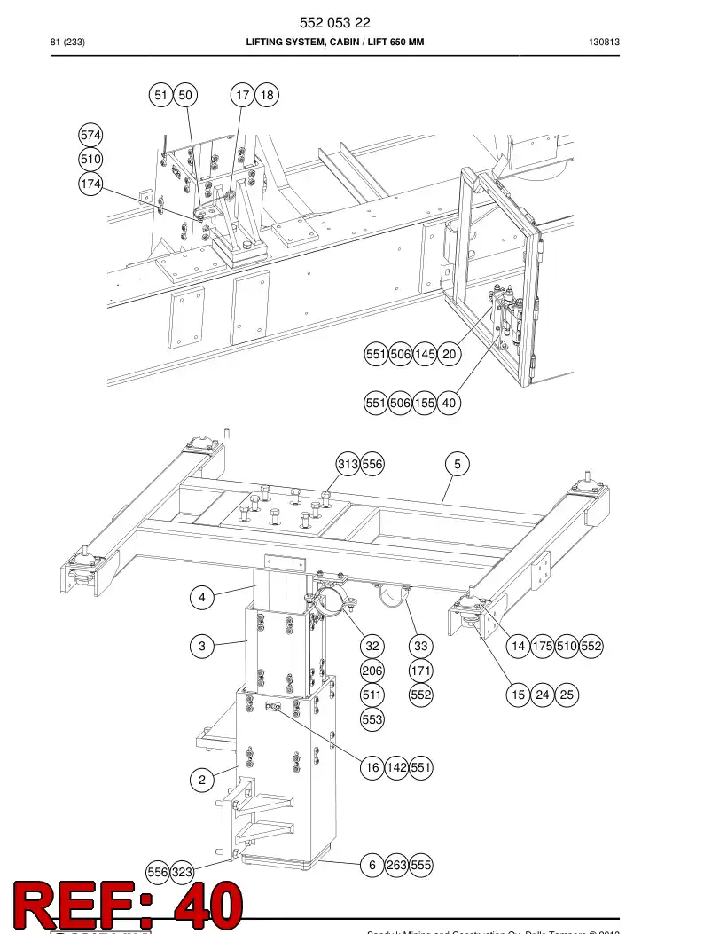 55069490 550 694 90 Plate - Sandvik Technical Drawing