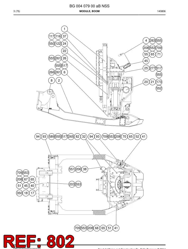 55069560a 550 695 60a Hosing Set - Sandvik Technical Drawing