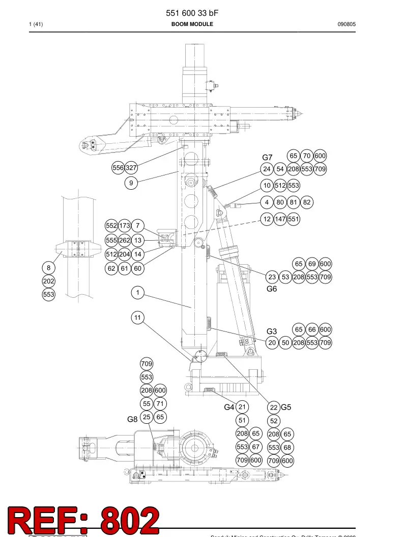 55069617 550 696 17 Hosing - Sandvik Technical Drawing