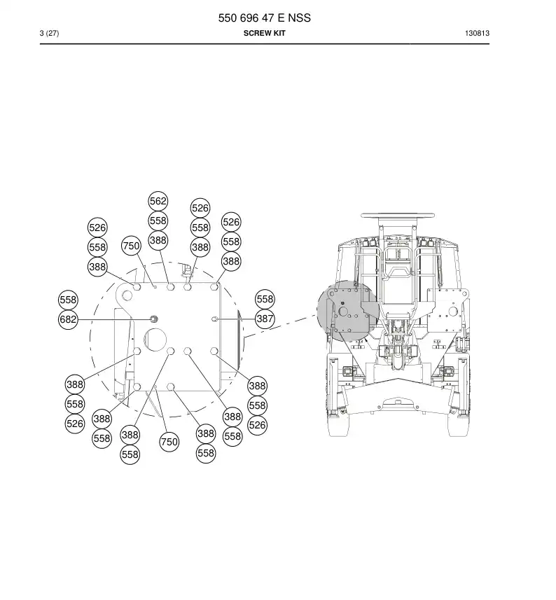 55069647 550 696 47 Screw Kit - Sandvik Technical Drawing