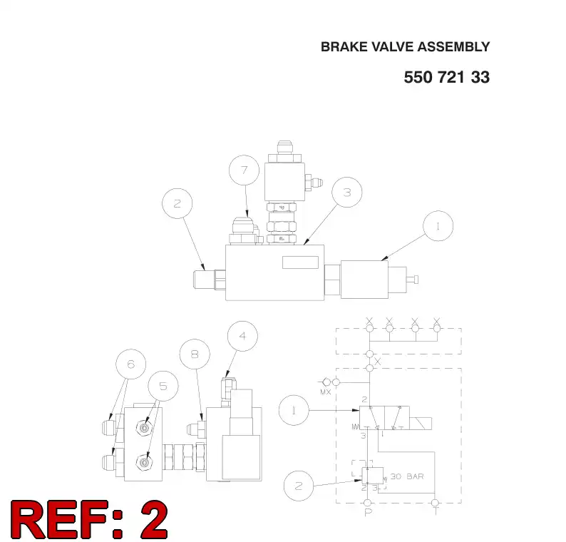 55069763 550 697 63 PRESSURE REDUCING VALVE - Sandvik Technical Drawing