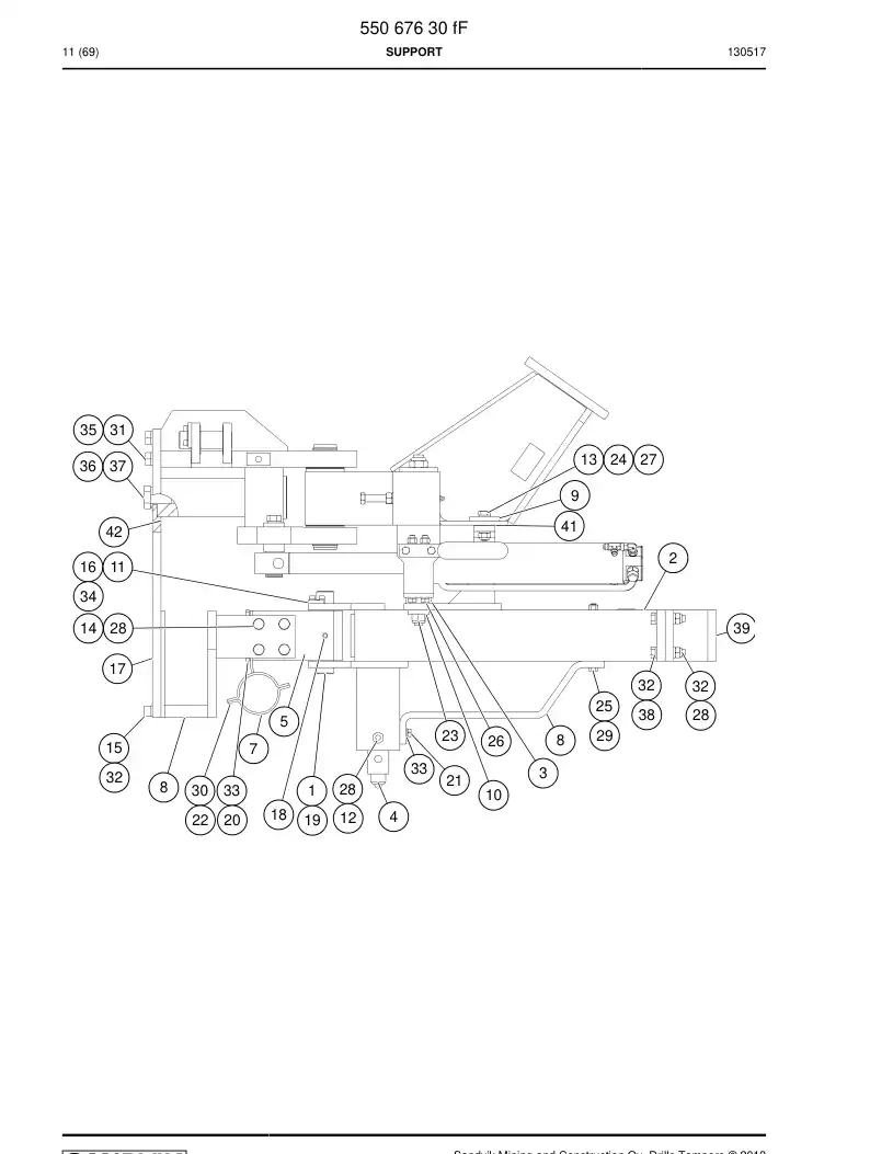 55069811a 550 698 11a Extension rod - Sandvik Technical Drawing