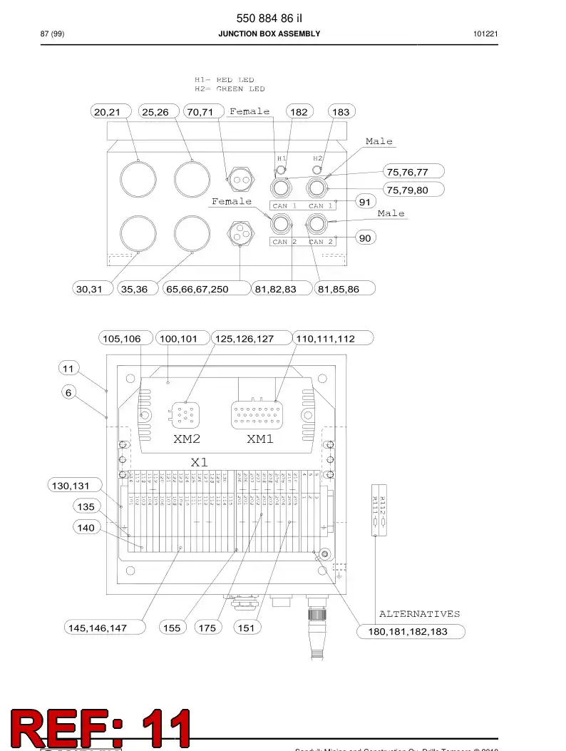 55069875 550 698 75 Stainless steel enclosure - Sandvik Technical Drawing