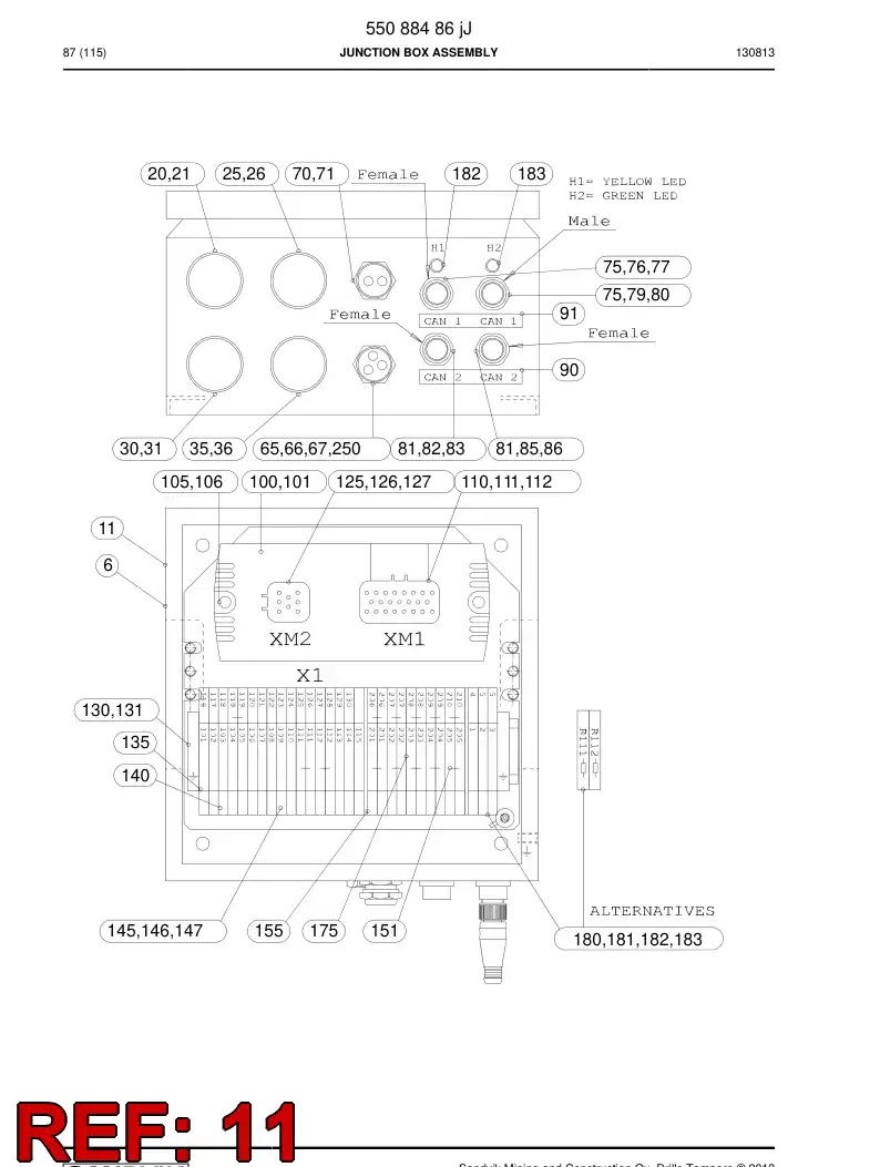 55069875f 550 698 75f Enclosure, Stainless Steel - Sandvik Technical Drawing