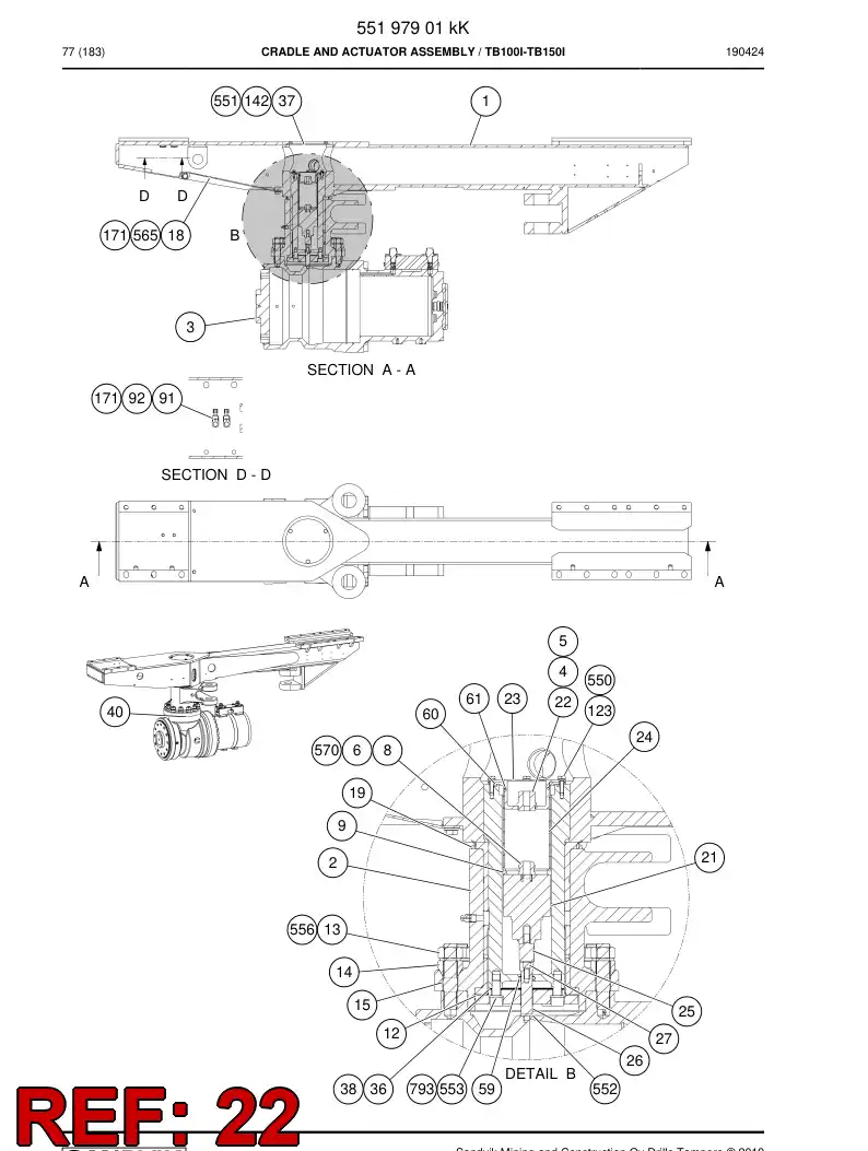 55069906a 550 699 06a Gland, Cable, Metallic - Sandvik Technical Drawing