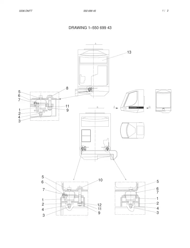 55069945 550 699 45  - Sandvik Technical Drawing