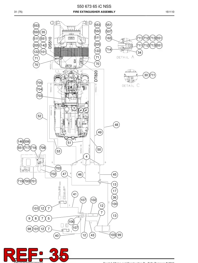 55070005 550 700 05 Bracket - Sandvik Technical Drawing
