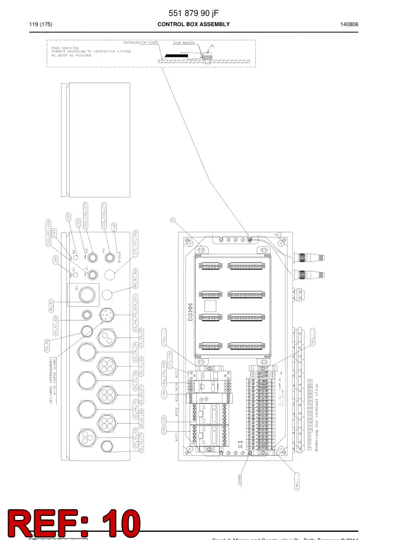 55070057n 550 700 57n Enclosure, Stainless Steel - Sandvik Technical Drawing