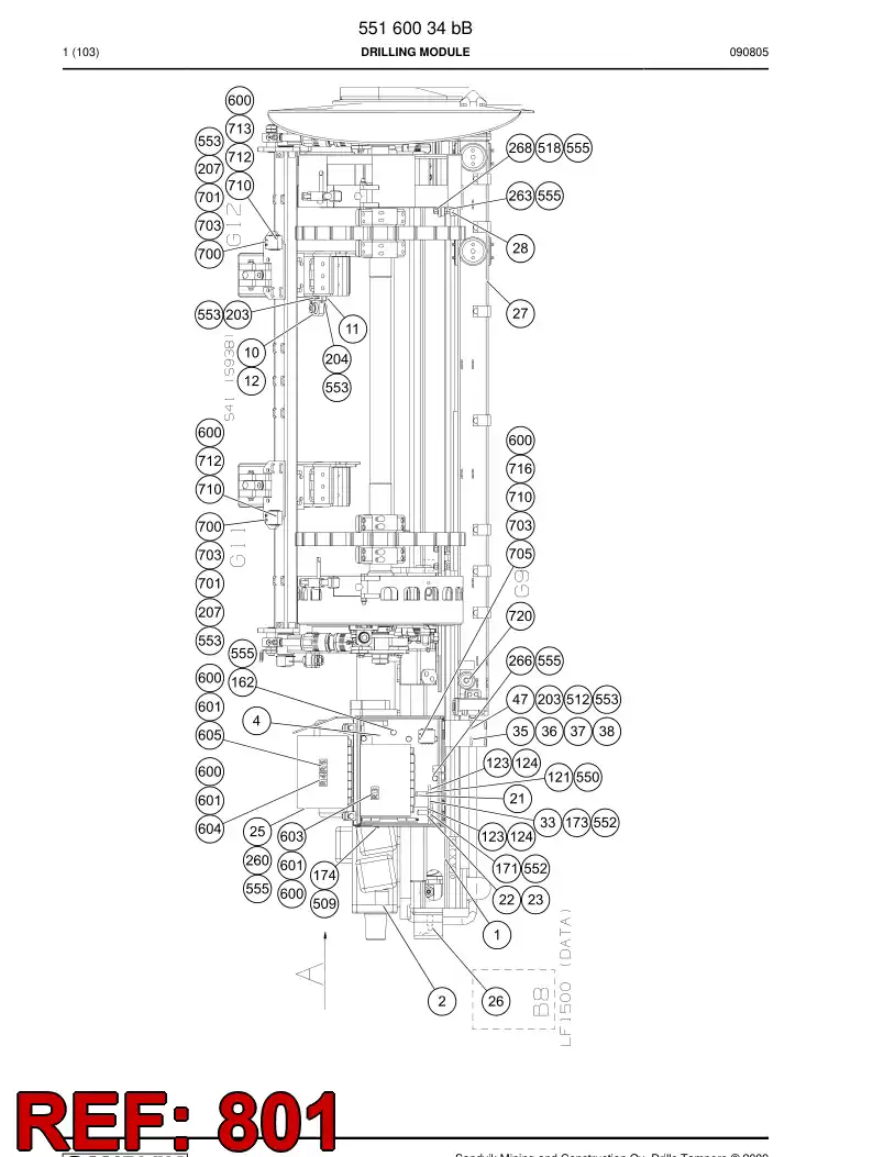 55070115b 550 701 15b Hosing - Sandvik Technical Drawing