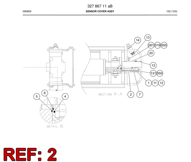 55070236 550 702 36 Protective structure - Sandvik Technical Drawing