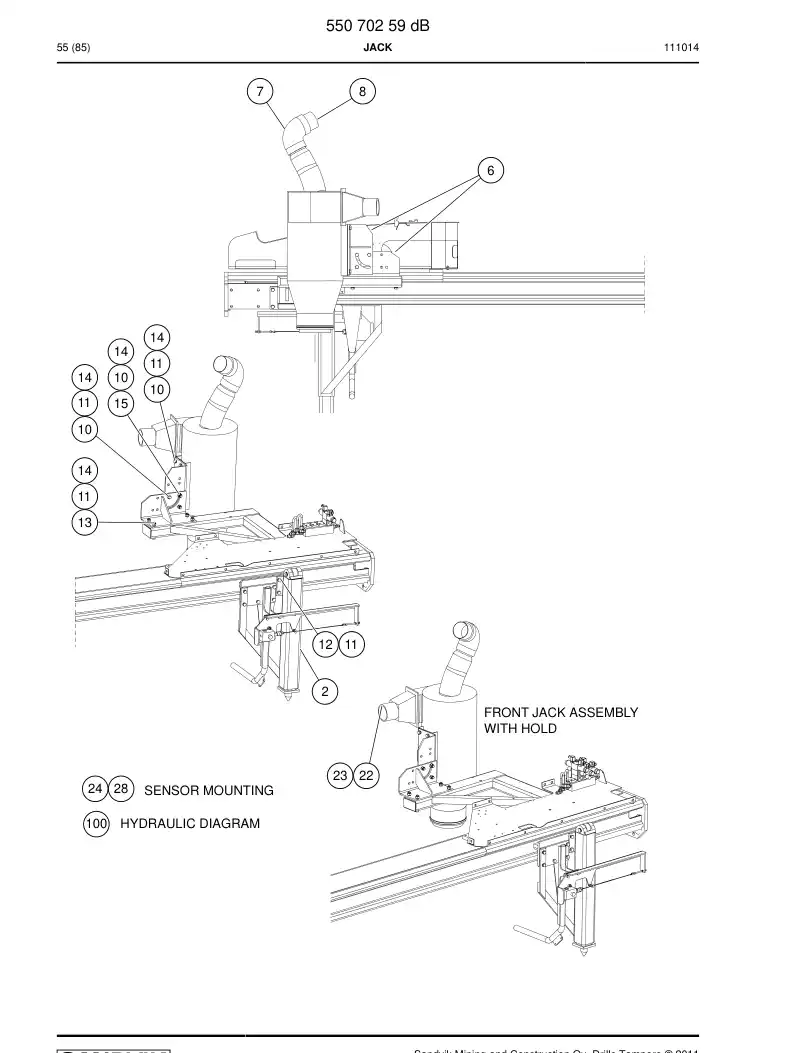 55070259d 550 702 59d Jack - Sandvik Technical Drawing