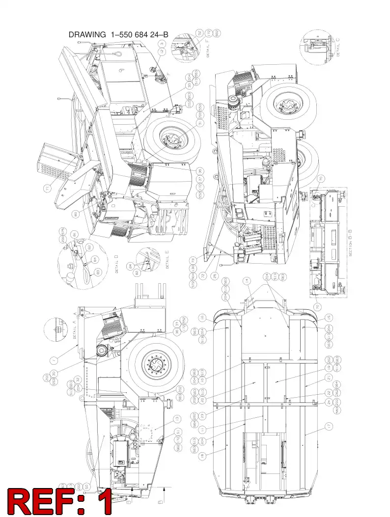 55070261 550 702 61 COVER ASSEMBLY - Sandvik Technical Drawing