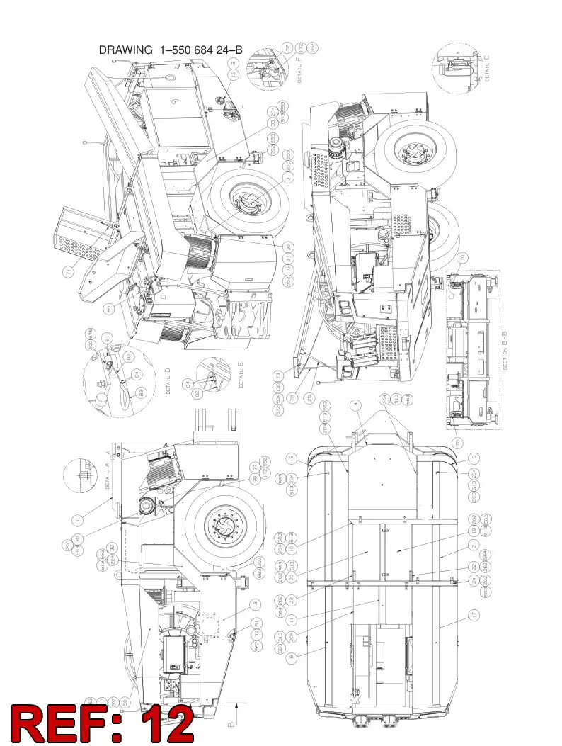 55070274 550 702 74 COVER PLATE - Sandvik Technical Drawing