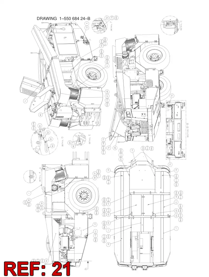 55070284 550 702 84 Plate, Cover - Sandvik Technical Drawing