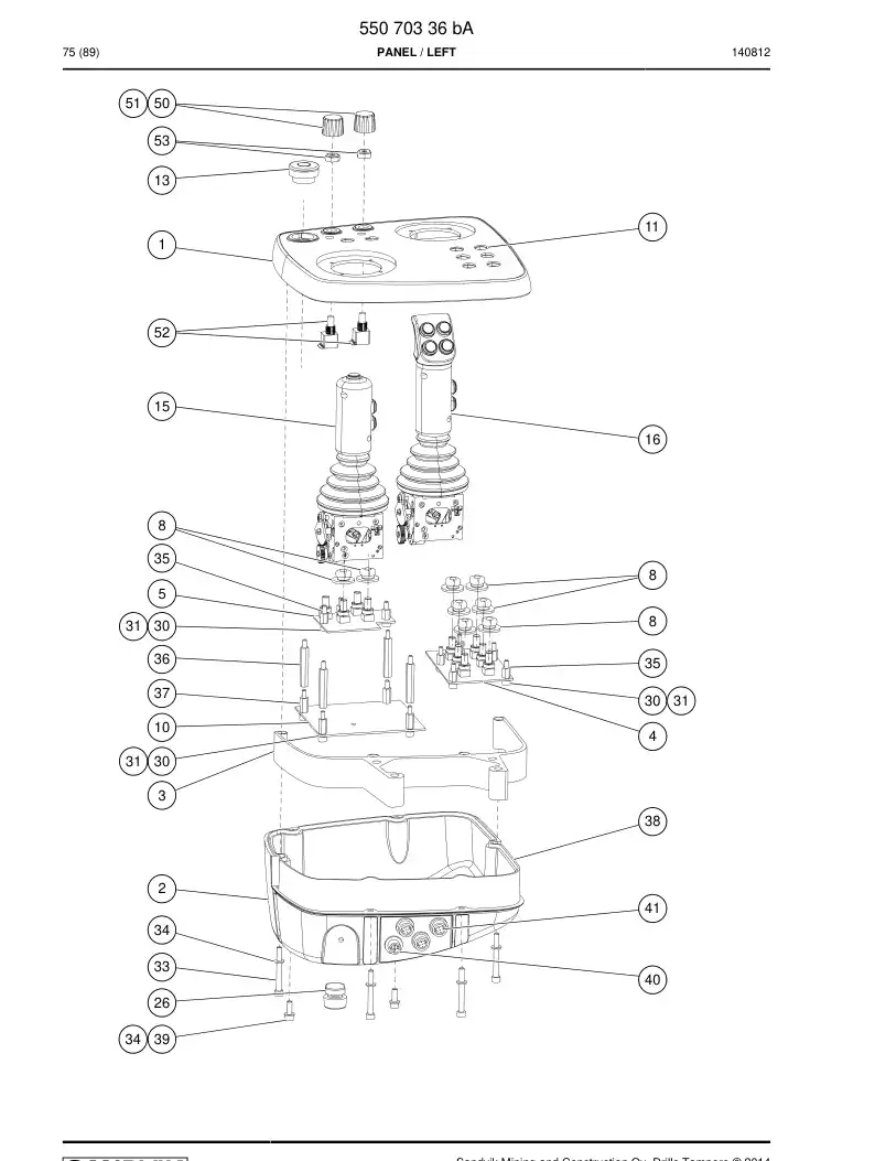 55070338a 550 703 38a Decal - Sandvik Technical Drawing
