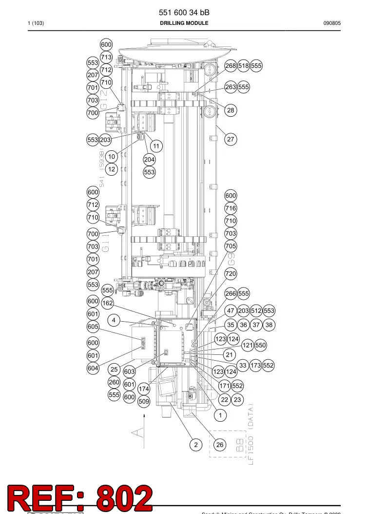 55070382a 550 703 82a Hosing - Sandvik Technical Drawing
