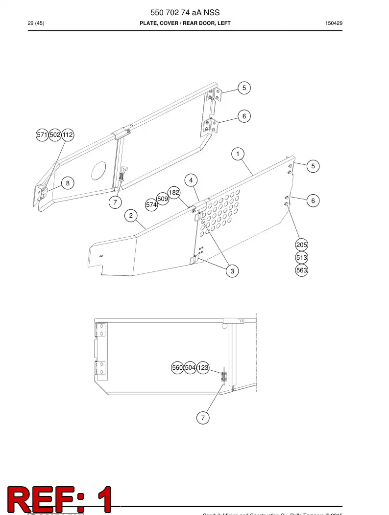 55070438a 550 704 38a Plate - Sandvik Technical Drawing
