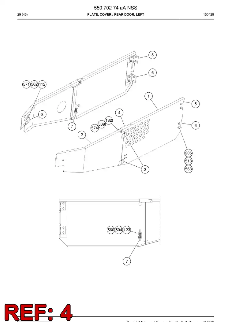 55070441b 550 704 41b Plate - Sandvik Technical Drawing