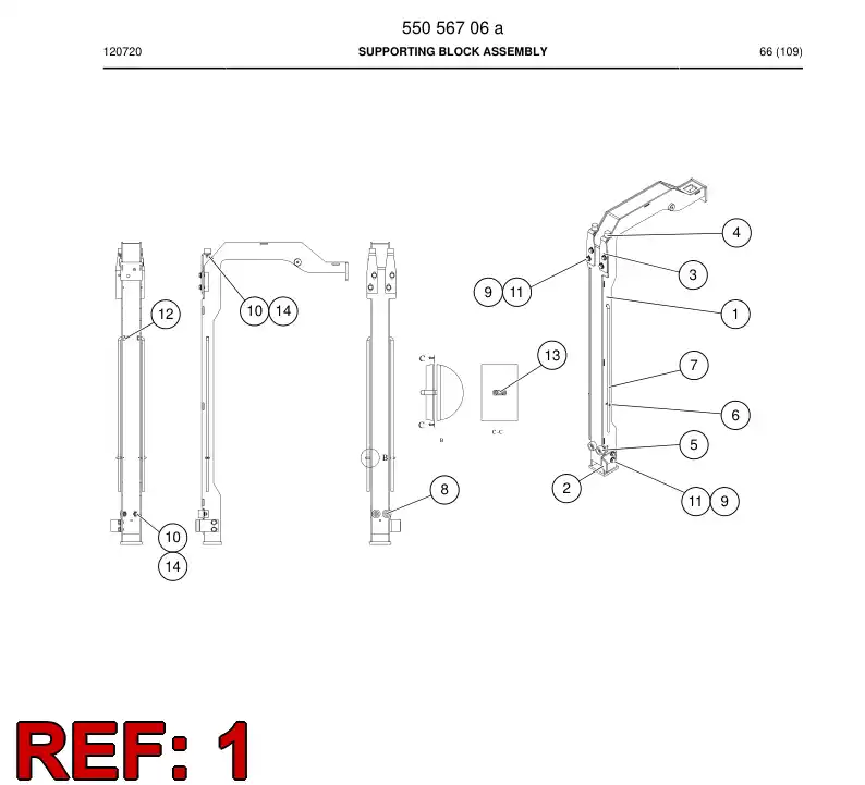55070607 550 706 07 Frame - Sandvik Technical Drawing