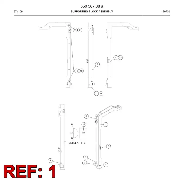 55070608 550 706 08 Frame - Sandvik Technical Drawing