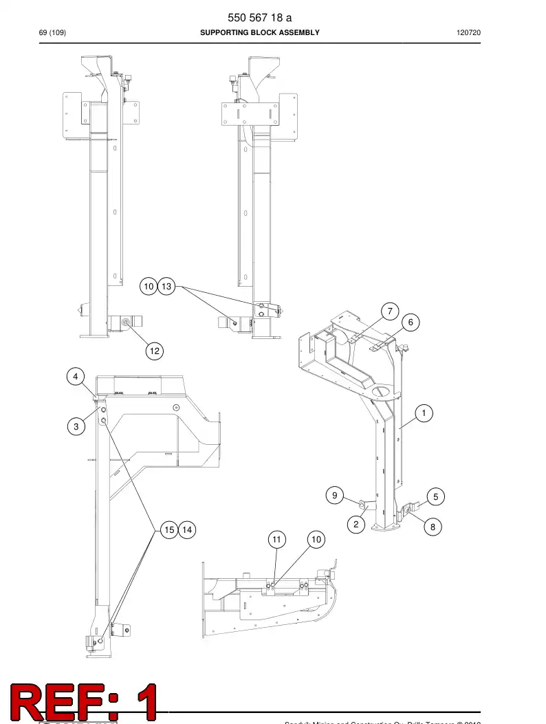 55070611 550 706 11 Frame - Sandvik Technical Drawing