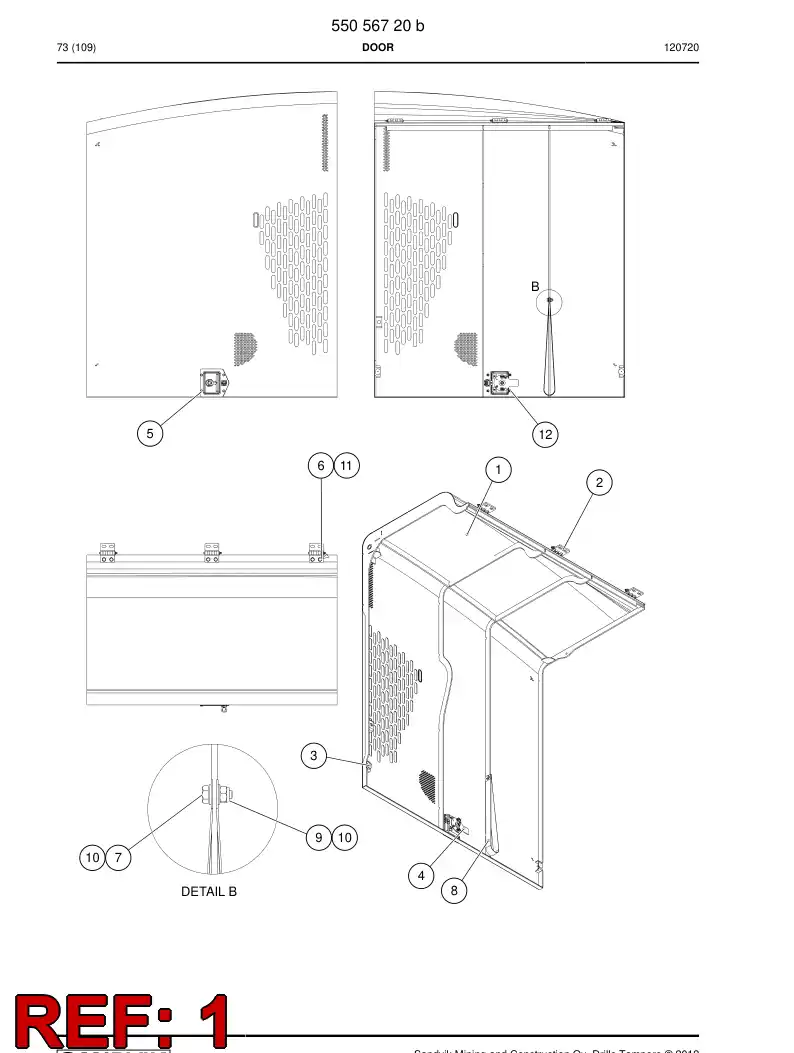 55070612 550 706 12 Door - Sandvik Technical Drawing