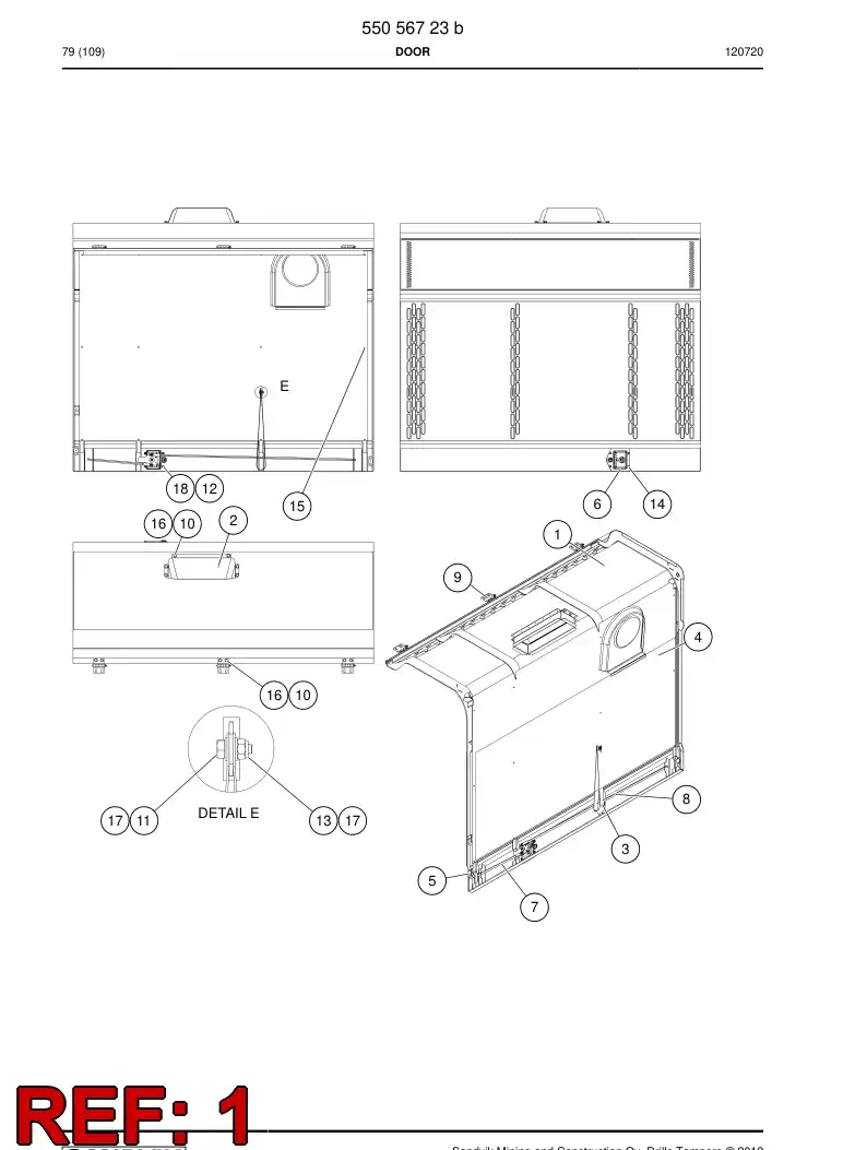 55070616 550 706 16 Door - Sandvik Technical Drawing