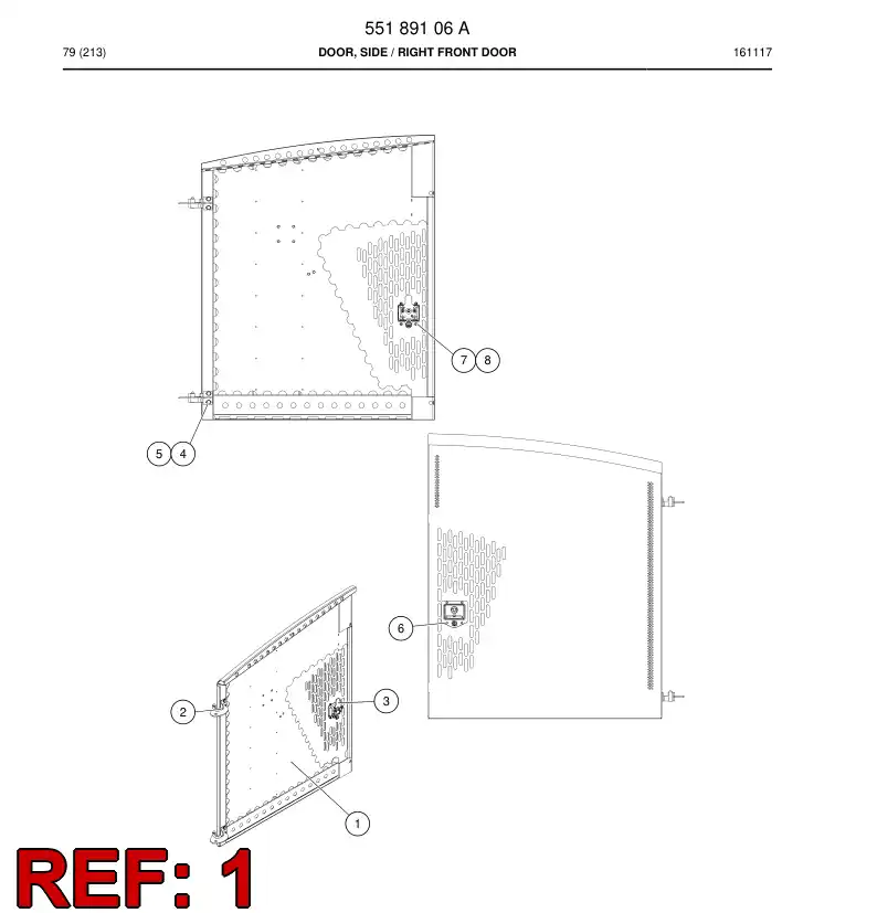55070617a 550 706 17a Door - Sandvik Technical Drawing