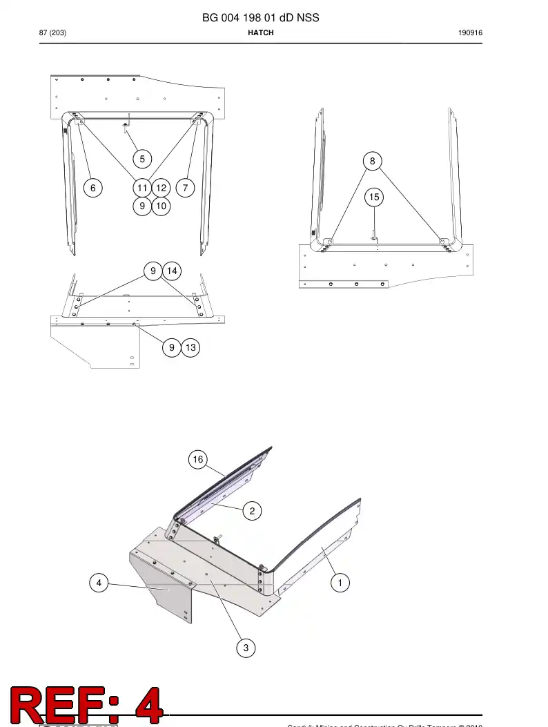55070622b 550 706 22b Plate, Baseplate - Sandvik Technical Drawing