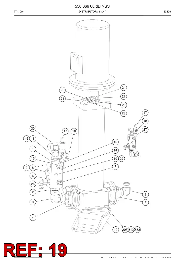 55070800a 550 708 00a Bracket - Sandvik Technical Drawing