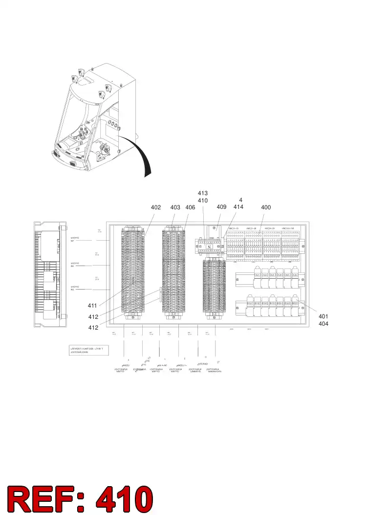 55070857 550 708 57 TERMINAL STRIP - Sandvik Technical Drawing