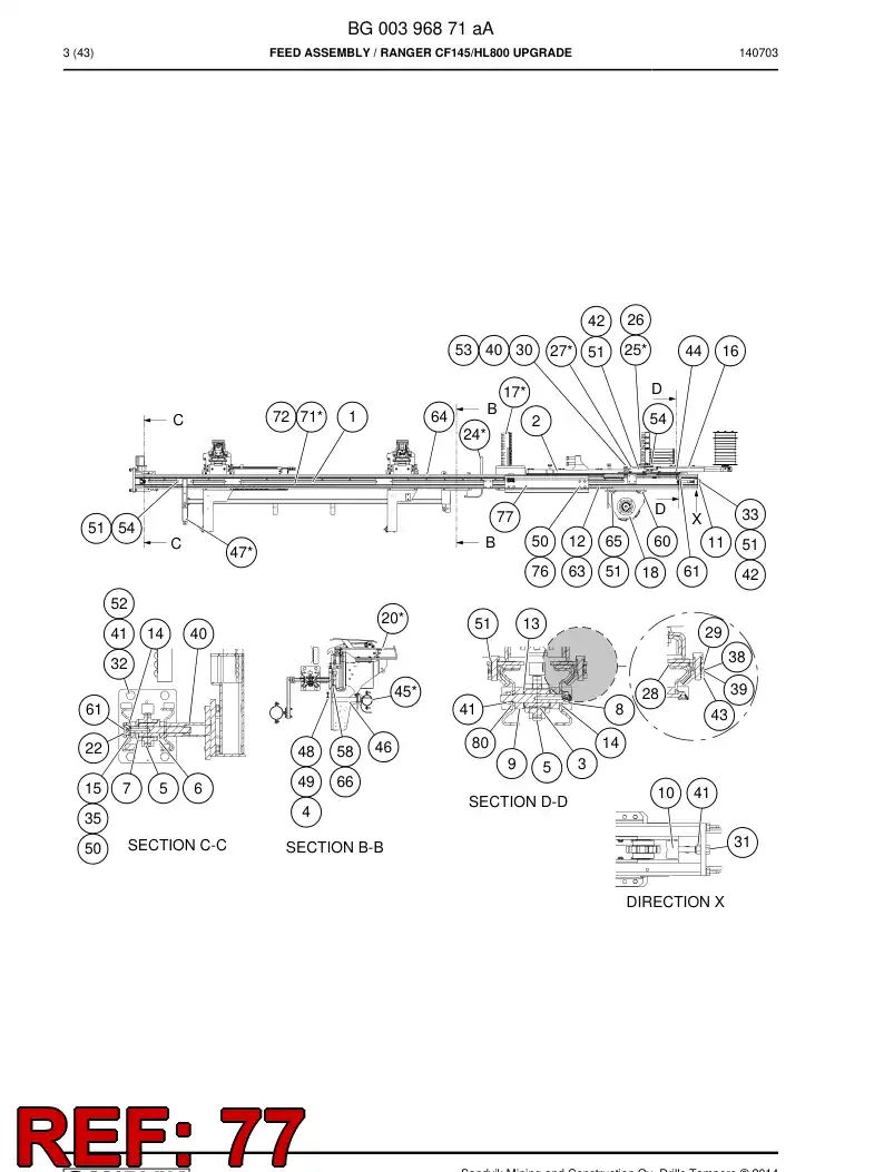 55071000a 550 710 00a Supporting block - Sandvik Technical Drawing