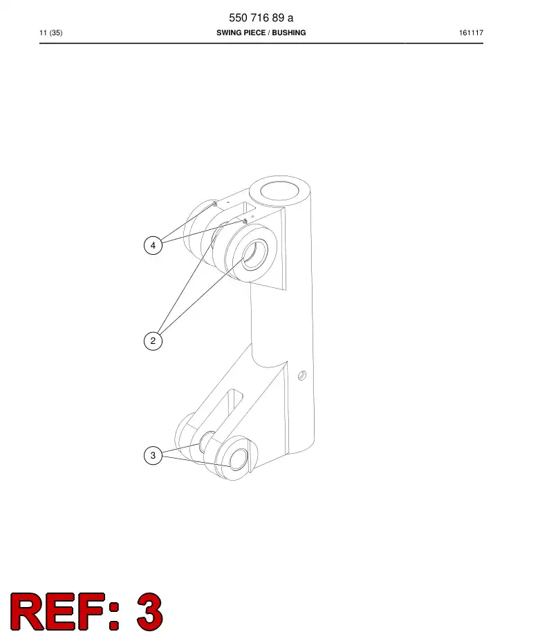 55071133 550 711 33 Bushing, Bearing - Sandvik Technical Drawing